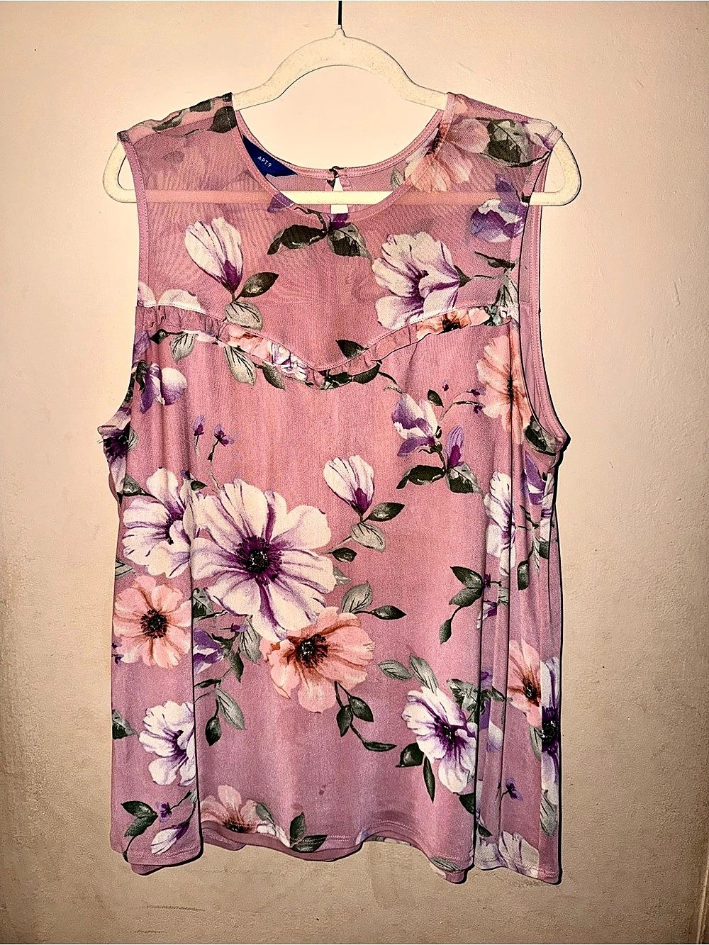 APT. 9 Floral Sleeveless Blouse in Pink & Purple Size XXL